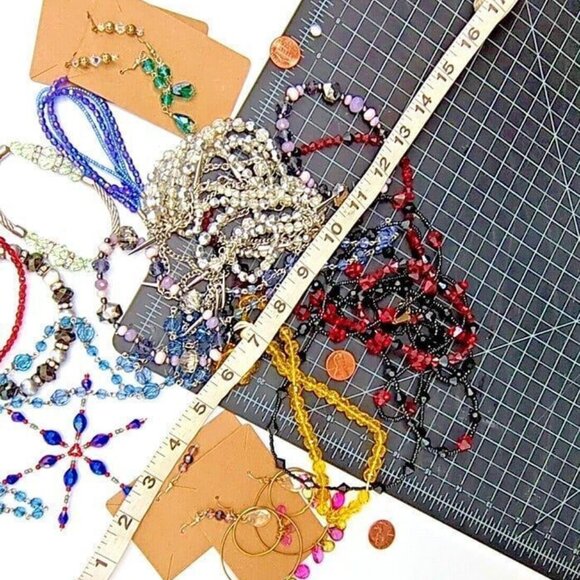 BLING Lot Bundle of 15 - Costume Jewelry CRYSTALS Mixed for Crafting Wearing - Picture 9 of 9